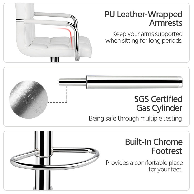Wade Logan® Leith Adjustable Height Swivel Bar Stool & Reviews Wayfair
